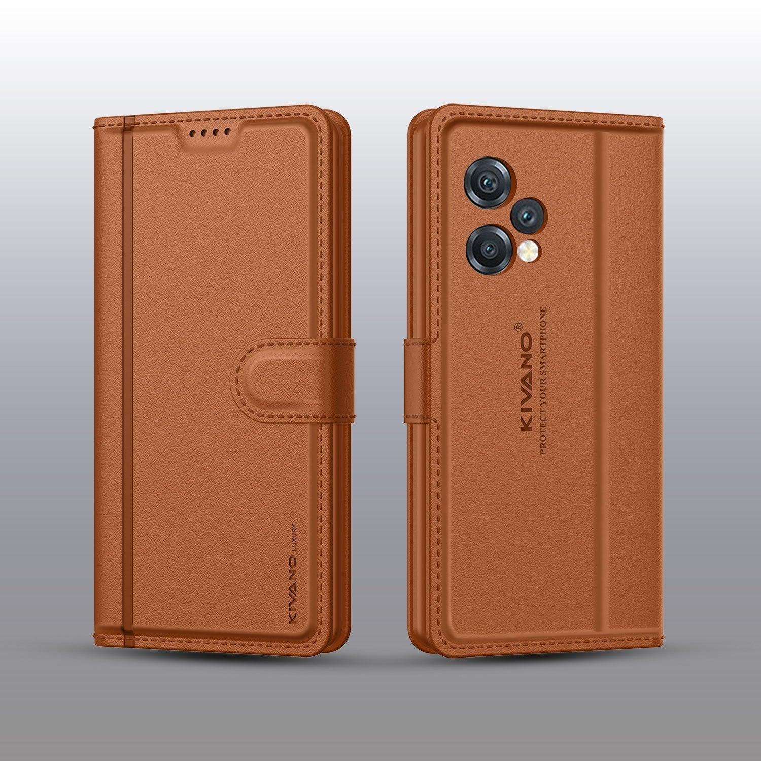REALME 12 PLUS 5G Leather Flip Cover & Mobile Card Holder - Kivano Luxe - Aibex